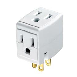 Leviton&reg; 3-Wire Grounded Triple Cube Tap Adapter