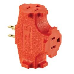 Leviton&reg; 3-Wire Grounded Single-to-Triple Adapter